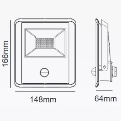 Foco Projector LED 30W com Sensor de Movimento  PIR