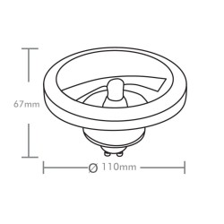 Lâmpada AR111 14W 45º Gx53