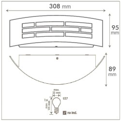 LED GOTHENBURG GRAY Wall Light by E27 Outdoor IP44