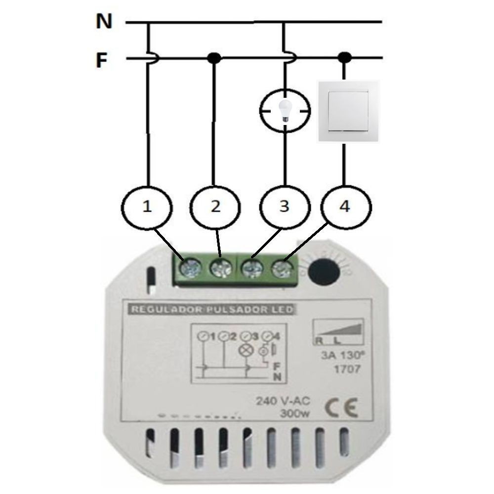 Buy Dimmer Pushbutton LED - Pickup type - TRIAC System