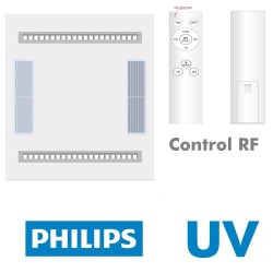 Painel LED 60x60 com sistema de filtro de ar - Lâmpada Germicida UV-C Philips