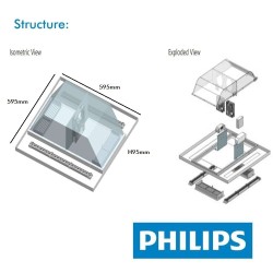 Painel LED 60x60 com sistema de filtro de ar - Lâmpada Germicida UV-C Philips