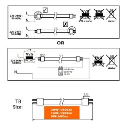 Tubo LED 8W Vidro 60cm 300º - ALTA LUZ - CHIP OSRAM CHIP