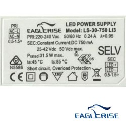 Driver for LED luminaires 25W 750mA