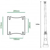 Mastarm VillaALUMINIUM - 3 Meter
