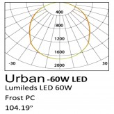 Réverbère LED 60W  URBAN  Philips Luminleds SMD 3030 160Lm/W