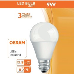 Bombilla LED 9W E27 A60 180º - OSRAM CHIP DURIS E 2835