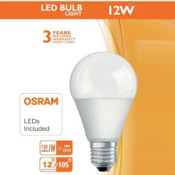 Bombilla LED 12W E27 A60 180º - OSRAM CHIP DURIS E 2835