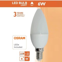 Lâmpada Vela LED 6W  E14 C37 180º - OSRAM Chip