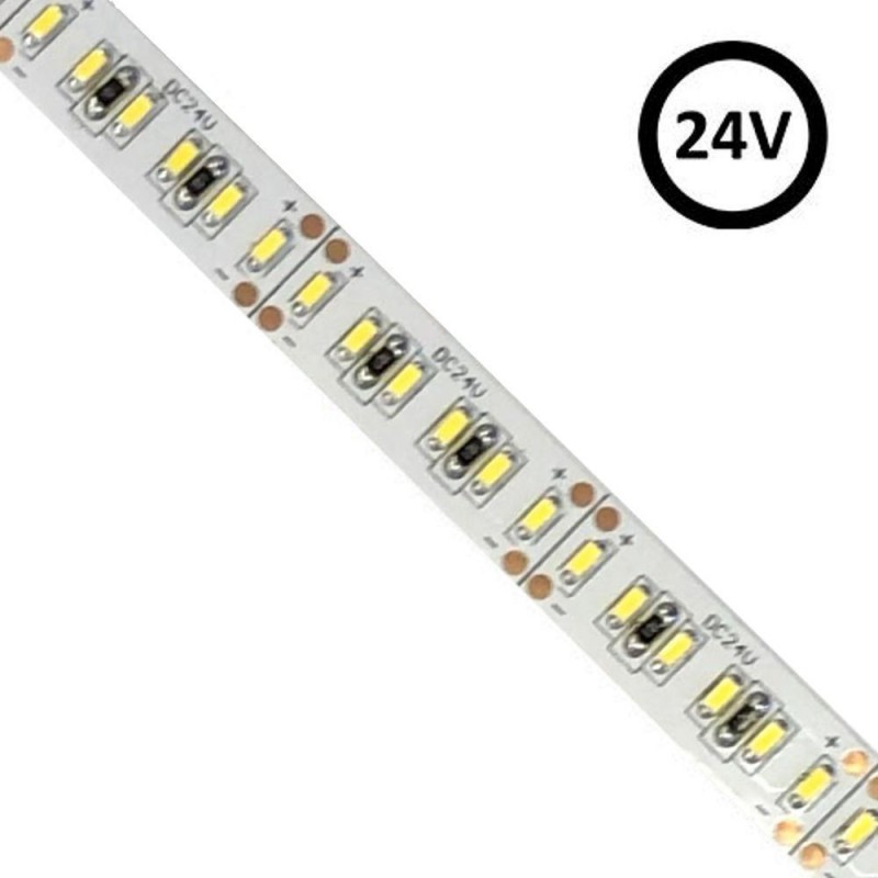 LED strip 24V | 204xLED/m | 5m | SMD3014 |3400Lm | 34W/M | IP20 | HIGH LUMENS