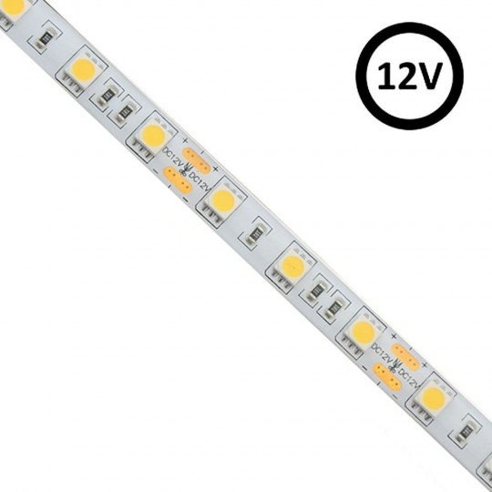Ruban LED 12V | 60xLED/m | 5m | SMD5050 |960Lm | 14W/M | IP20