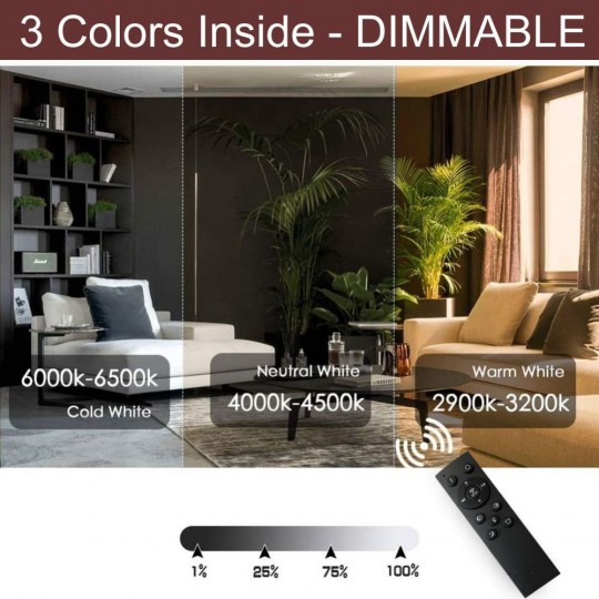 Plafonnier LED - 36W - Dimmable - CCT + Télécommande