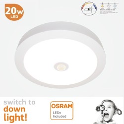 Plafond LED Superficie circular  20W com Detector de  Movimiento - CCT