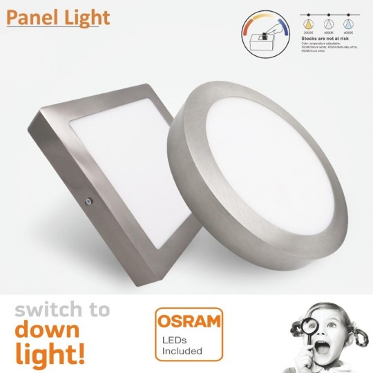 Plafón LED 8W - Circular Acero Inox - CCT - OSRAM CHIP DURIS E 2835