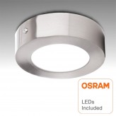 8W LED Ceiling Light - Circular Stainless Steel - CCT - OSRAM CHIP DURIS E 2835