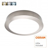 15W  Circular surface LED ceiling light Stainless Steel - CCT