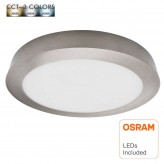 Plafón LED Circular Superficie Acero Inox 20W - CCT