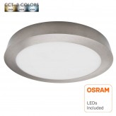 Plafond LED circular superfície Acero Inox 20W - CCT