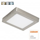 LED Deckenleuchte 20W- Quadratischer Edelstahl - CCT - OSRAM CHIP DURIS E 2835