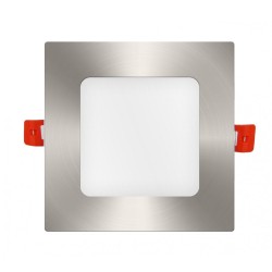 Painel LED Slim 5W Quadrada Inox - CCT - OSRAM CHIP DURIS E 2835