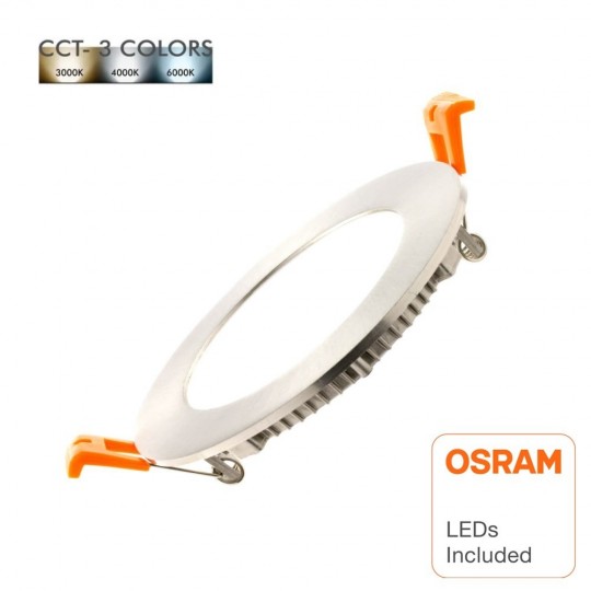 LED Einbauleuchte Rund 5W Silber Rahmen - CCT - OSRAM CHIP DURIS E 2835