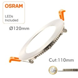 Painel LED Slim Circular 8W Acero Inox - CCT- OSRAM CHIP DURIS E 2835