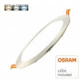 Painel LED Slim Circular 15W Acero Inox - CCT- OSRAM CHIP DURIS E 2835