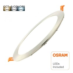 Painel LED Slim Circular 20W Acero Inox - CCT- OSRAM CHIP DURIS E 2835