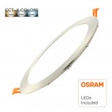 Painel LED Slim Circular 20W Acero Inox - CCT- OSRAM CHIP DURIS E 2835