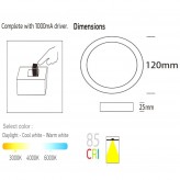 LED Deckenleuchte 8W- Kreisförmig Edelstahl - CCT - OSRAM CHIP DURIS E 2835