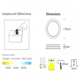 Downlight LED 20W - OSRAM CHIP DURIS E 2835 - CCT - UGR17