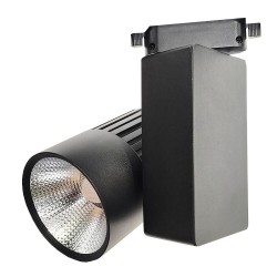 Foco LED 40W GRAZ  Preto BRIDGELUX Chip Calha Monofásico CRI +90