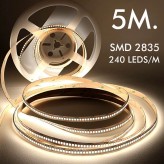 LED Strip 24V | 240xLED/m | 5m | SMD2835 |3800Lm | 24W/M | CRI90 | IP20  | HIGH LUMENS
