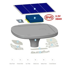 LED Streetlight SOLAR 100W SUNWAY + Height-adjustable portable pole with wheels