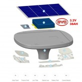 Farola Solar LED 100W Portatil SUNWAY + Soporte regulable altura con ruedas