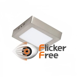 Plafón LED Cuadrado Superficie Acero Inox 8W 120º - CCT