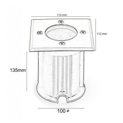 Carcasa empotrable suelo IP65 para casquillo GU10