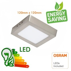 20W 120º circular Square LED ceiling light Stainless Steel - CCT