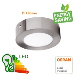 Plafond LED 8W - Circular Aço Inoxl - CCT - OSRAM CHIP DURIS E 2835