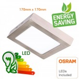 LED Deckenleuchte 15W- Quadratischer Edelstahl - CCT - OSRAM CHIP DURIS E 2835