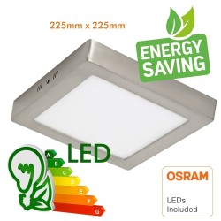 20W LED Ceiling Light - Square Stainless Steel - CCT - OSRAM CHIP DURIS E 2835