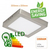 Plafón LED 20W - Cuadrado Acero Inox - CCT - OSRAM CHIP DURIS E 2835