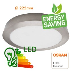 Plafón LED Circular Superficie Acero Inox 20W - CCT