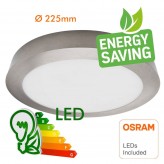 Plafón LED Circular Superficie Acero Inox 20W - CCT