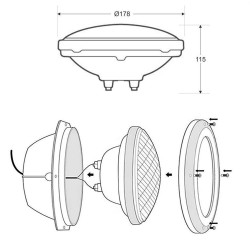 Lâmpada LED 45W PAR56 para piscinas - G53