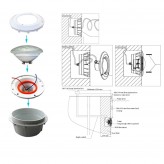 Alojamento PAR56, alojamento de encastramento para LED piscina