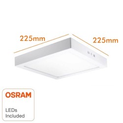 Plafón LED cuadrado superficie 20W 120º OSRAM Chip