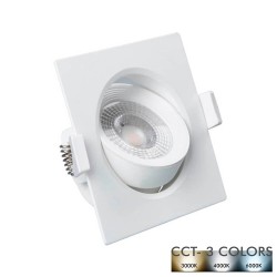 Downlight Encastrável LED 7W OSRAM Quadrado Branco - Luz Seleccionável