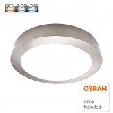 LED Deckenleuchte 15W Kreisförmig Edelstahl - CCT - OSRAM CHIP DURIS E 2835