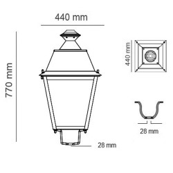 Farola LED  Villa Aluminio 40W-50W-65W-100W